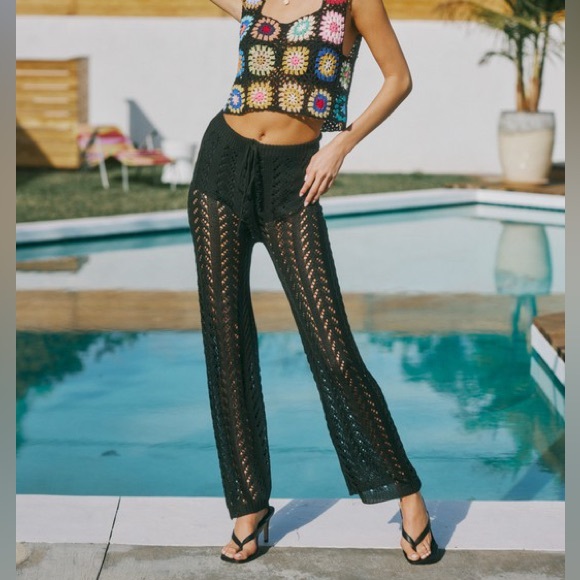NWT Black Crochet Pants - Picture 3 of 6